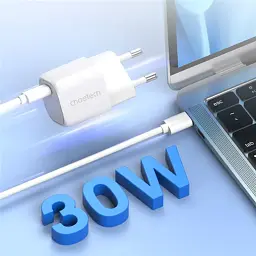 Зарядний пристрій Choetech 1хUSB-C 30W PD QC3.0 PD5007 white (PD5007-EU-WH) - миниатюра 2