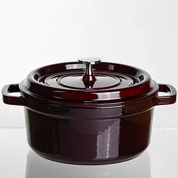 Кокотниця чавунна емальована 2,5 л, бургунді Yongkang HP-FLG-9 burgundy
