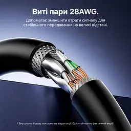 Мережевий кабель Ethernet Vention 3 м патч-корд RJ45 8P8C Cat7 до 10 Гбіт/с з подвійним екрануванням з гнучкою оболонкою 600 МГц чорний (ICHBI) - мініатюра 6