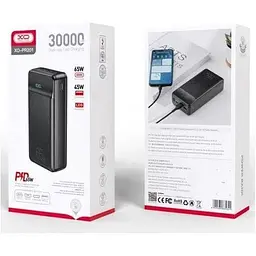Портативний акумулятор - зовнішня батарея XO PR201 65w 30000 mAh чорна - мініатюра 2