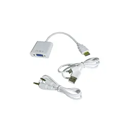 Перехідник ST-Lab HDMI M to VGA F (з кабелями аудіо і живлення від USB) (U-990 white) - мініатюра 4