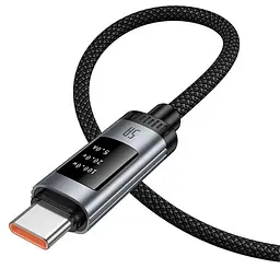Дата кабель Hoco U148 Lord with display USB to Type-C 100W (1.2m) Black - мініатюра 4