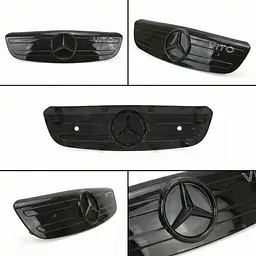 Зимова накладка на радіаторні грати Mercedes Vito-Viano 2004-2010 з Логотипом Глянець Voron Glass (WM10303) - мініатюра 4