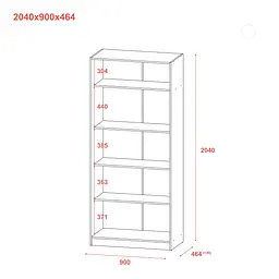 Шафа для одягу Doros Promo з полицями Сірий 2 ДСП 90х48х204 (80737770) - мініатюра 10