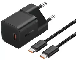 Мережевий зарядний пристрій Baseus GaN5 Fast Charger (Xiaomini) Type-C 20W + Cable Type-C to Type-C P10110900113-00 Black