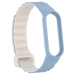 Ремінець Dual-color Magnetic для Xiaomi Mi Band 7/6/5/4/3 Lilac Blue / White - мініатюра 3