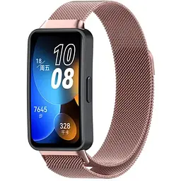 Ремінець DK CDK для Huawei Band 10 Metal Milanese Loop Magnetic (015813) (pink rose) - мініатюра 2