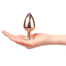 Золота металева анальна пробка із кристалом Dorcel Diamond Plug L - мініатюра 4