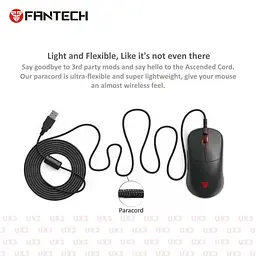 Ігрова миша Fantech UX-3 HELIOS PixArt 3389, 400IPS, 50G, 1600DPI Black - мініатюра 5