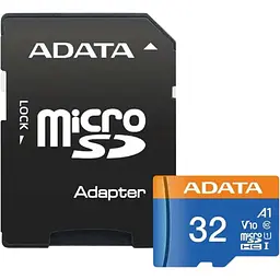 Карта пам'яті ADATA MicroSDXC Premier 32Gb Class 10 UHS-1 A2 + SD адаптер (AUSDH32GUICL10A1-RA1) [162346]