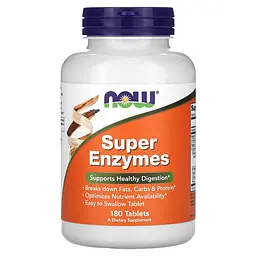 NOW Суперферменти для Підтримки Травлення Super Enzymes - 180 таблеток