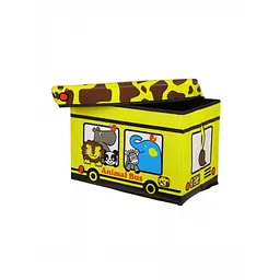 Ящик для іграшок складаний автобус Animal Bus з кришкою водонепроникний UKC 40х25 см Різнокольоровий - мініатюра 2