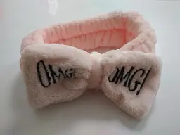 Косметична пов'язка на голову для волосся махрова OMG Світло-бежевая