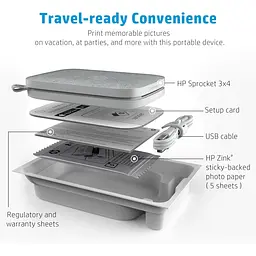 Портативний фотопринтер HP Sprocket 3x4 Silver (HPISP3X4W) [141276] - мініатюра 7