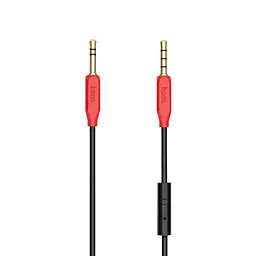 Кабель 3,5"-3.5" 1m Hoco Red + Mic (UPA-12)