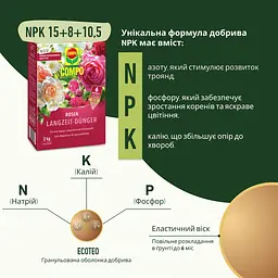 Тверде добриво тривалої дії для троянд COMPO 2 кг - мініатюра 3