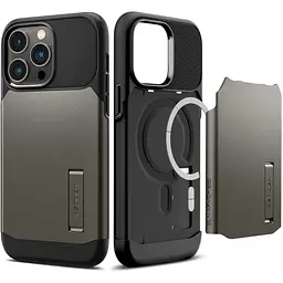 Оригінальний протиударний чохол Spigen Slim Armor (MagFit) MagSafe для iPhone 14 Pro Max (6.7") Gunmetal (ACS04646) - мініатюра 11