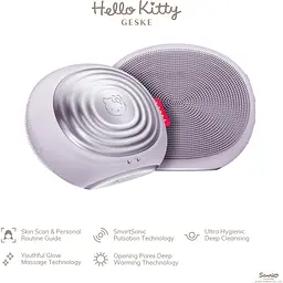 Електронна звукова термо щітка для обличчя GESKE Sonic Thermo Facial Brush 5 в 1 by Hello Kitty фіолетова - мініатюра 2