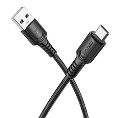 Кабель синхронизации Borofone BX116 Fast charging 2.4A USB to Micro 1 м Black (37162_3610590)