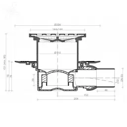 Душовий трап Pestan Confluo Square-1 боковий 15x15 см (240159) - мініатюра 4