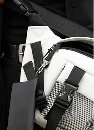 Велика чоловіча сумка бананка Sambag DynamicDart біла 38 × 21 × 7 см (80411008m) - мініатюра 4