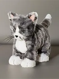 Мяка іграшка, котик ІКЕА 26 см сірий