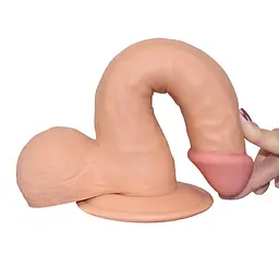 Вагінальний фалоімітатор Lovetoy The Ultra Soft Dude 20 см тілесний - мініатюра 6