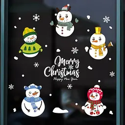 Набір новорічних наклейок на вікно New Year 6 13772 45×60 см 1 аркуш