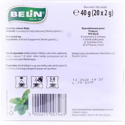 Чай трав'яний Belin М'ята, 40 г (20 шт. по 2 г) (775635) - мініатюра 2