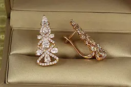 Сережки Xuping Jewelry Ялиночка 2,7 см золотисті - мініатюра 2