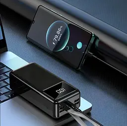 Power Bank 40000mAh зі наскрізною зарядкою портативна батарея для смартфона планшета роутера USB зовнішній акумулятор повербанк із швидкою зарядкою 22.5W ліхтариком та дисплеєм Lenyes PX 42ID - мініатюра 10