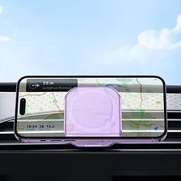Автотримач Hoco H42 Crystal ring magnetic (air outlet) Romantic purple - мініатюра 2