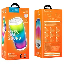 Портативна Bluetooth-колонка Hoco HC8 Pulsating colorful luminous wireless speaker Білий - мініатюра 2