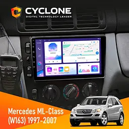 Штатна магнітола Mercedes-Benz ML-Class (W163) 1997-2006 AMP Cyclone C9-011 4x64, DSP Cyclone (НФ-00007338)
