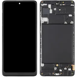 Дисплей Samsung A715 Galaxy A71 чорний, OLED, з рамкою