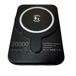 Power bank бездротова зарядка "Wireless charging treasure", потужний павер банк 20000 mah Чорний - мініатюра 4