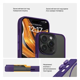 Чехол для Apple iPhone 15 Pro, Uniq MagCase, фиолетовый, противоударный, панель-накладка с MagSafe, ударопрочный TPU+PC, с магнитом MagSafe, поддержка полноценной беспроводной зарядки, ArmorStandart (ARM75311) - мініатюра 3