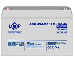 Акумуляторна батарея для ДБЖ LogicPower AGM 12 V / 100 А*ч (LP3877) - мініатюра 2
