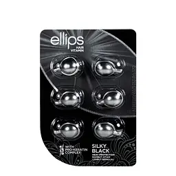 Вітаміни для волосся Ellips Hair Vitamin Шовкова ніч із про-кератиновим комплексом, 6x1 мл