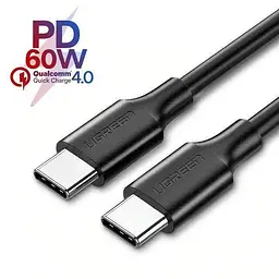 Кабель Ugreen US286 Type-C - Type-C 3A Cable 2 м Black (10306) - мініатюра 2