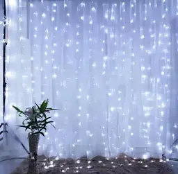 Світлодіодна гірлянда-штора 3 х 2 м 200 LED 8 режимів роботи Холодний колір (00393)
