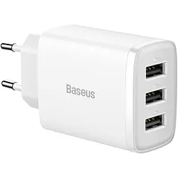 Мережевий зарядний пристрій Baseus Compact Charger 3U 17W 3USB White (CCXJ020102) [74464]
