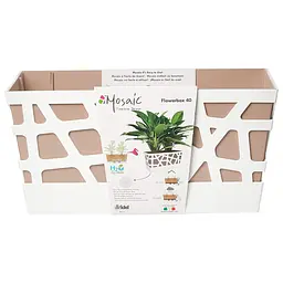 Вазон Idel Flowerbox, 40 см, коричневий з білим (730027) - мініатюра 2