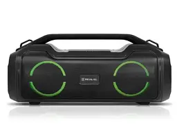 Колонка портативна 2.0 REAL-EL X-747 Black, 2 x 25 Вт, пластиковий корпус, Bluetooth, MicroSD / USB, IPX5, живлення від акумулятора, 2x3600мА * год, керування зверху - мініатюра 1