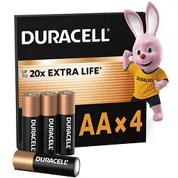 Батарейка Duracell AA лужні 4 шт. в упаковці (5000394052536 / 81551270)