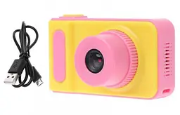 Дитячий цифровий фотоапарат Smart Kids Camera V7 жовто-рожевий - мініатюра 5