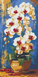 Алмазна мозаїка/вишивка Королівські орхідеї. квіти 40*80 см Орігамі OD 5217