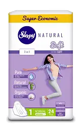 Прокладки гігієнічні Sleepy Soft Normal (240 мм) 5 крапель 24 шт. м'які, дихаючі