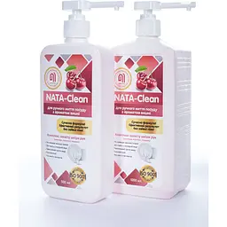 Засіб для ручного миття посуду Nata-Clean з ароматом вишні, з дозатором, 1000 мл - мініатюра 3