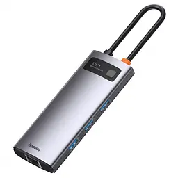 USB-Хаб Baseus USB-C Metal Gleam Series 6in1 Gray (CAHUB-CW0G)
